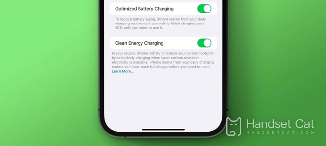 Introdução à função de carregamento de energia limpa iOS16.1