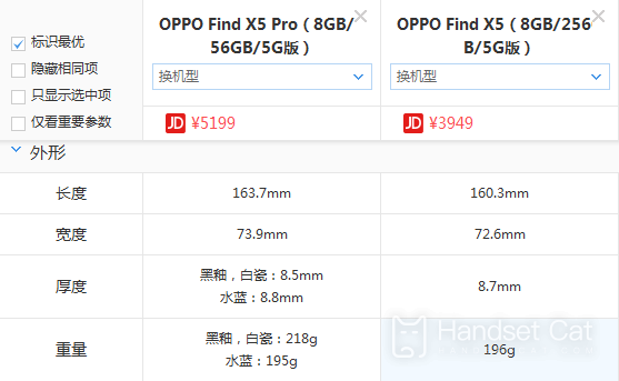 Qual é a diferença entre OPPO Find X5 Pro e OPPO Find X5