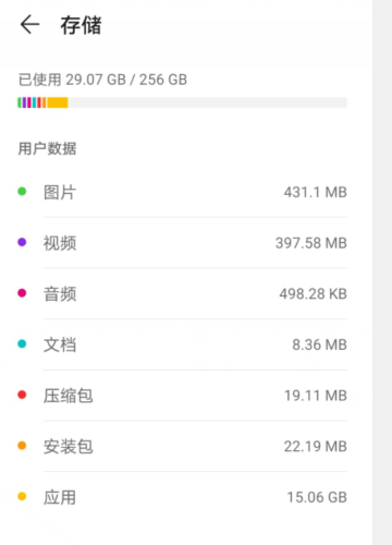 Huawei Enjoy 50 Proのメモリ使用量を確認する場所