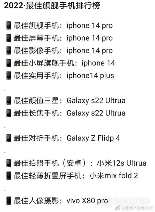 온라인 리뷰의 2022년 최고의 플래그십 휴대폰 목록이 발표되었으며, Apple의 위상은 안정적으로 유지되고 있습니다!