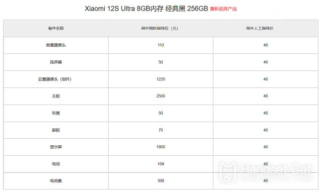 Xiaomi 12S Ultraの修理価格が暴露、お金があるなら裸で逃げるな！