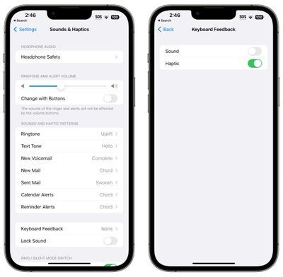 Cómo desactivar la respuesta del teclado táctil en el iPhone 14pro