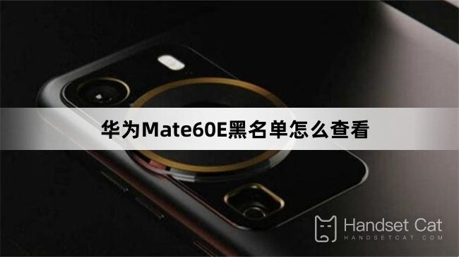 華為Mate60E黑名單怎麼查看