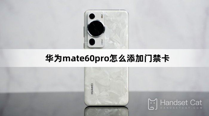 Huawei mate60pro에 액세스 제어 카드를 추가하는 방법