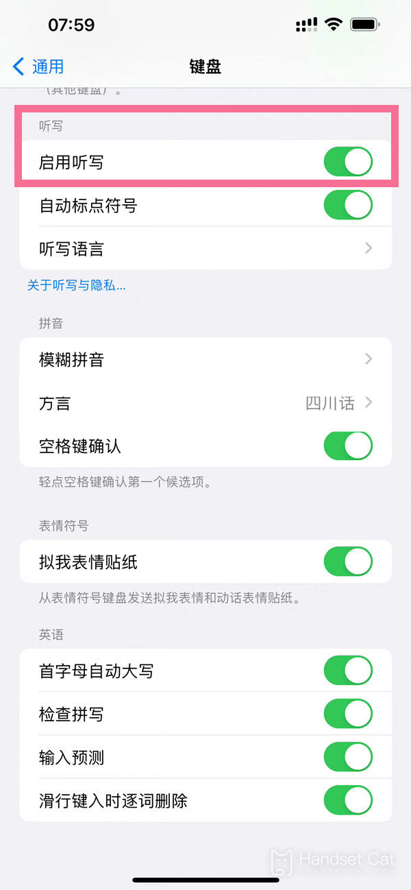 How to enable the keyboard dictation function of iPhone 14 plus