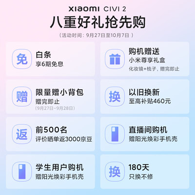 Comment réserver et acheter Xiaomi Civi 2